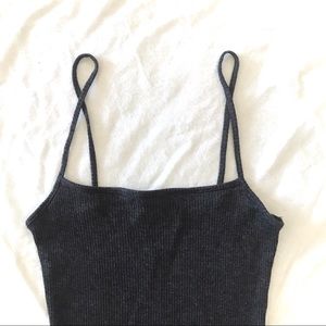 Dark gray square neck tank top